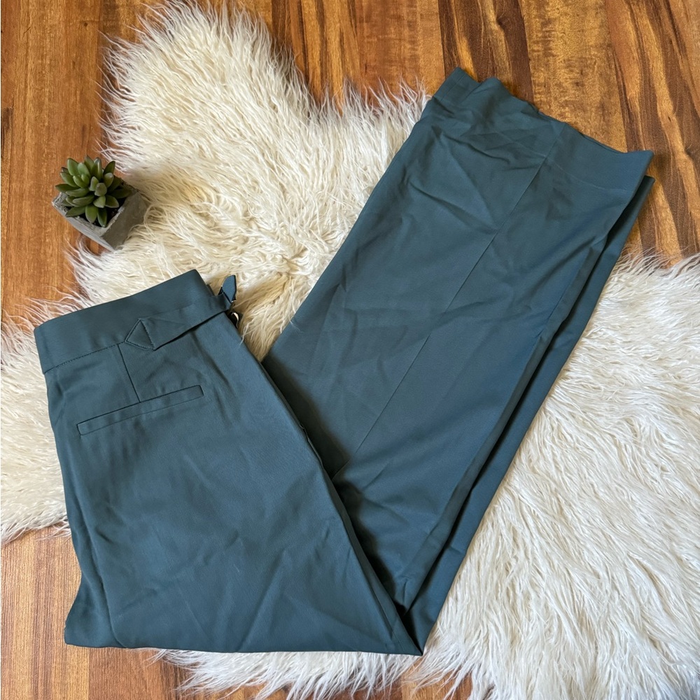 Wide Leg Pants in Teal Green - Women's Tailored Wide Leg